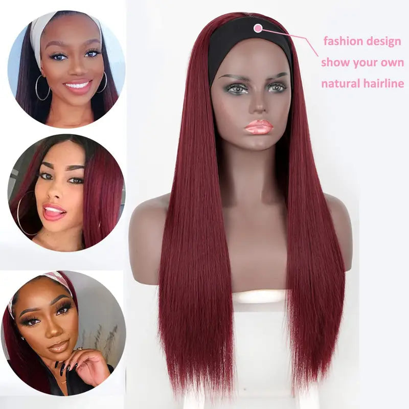 DACHIC™ Burgundy Wig: Peruvian Straight Lace Frontal Wig in 99J Burgundy