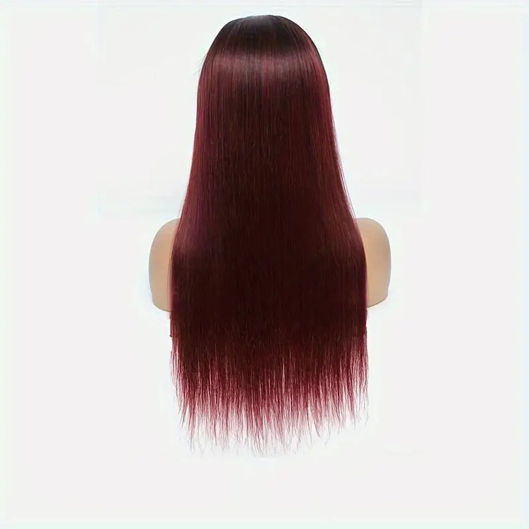 DACHIC™ Burgundy Wig: Peruvian Straight Lace Frontal Wig in 99J Burgundy