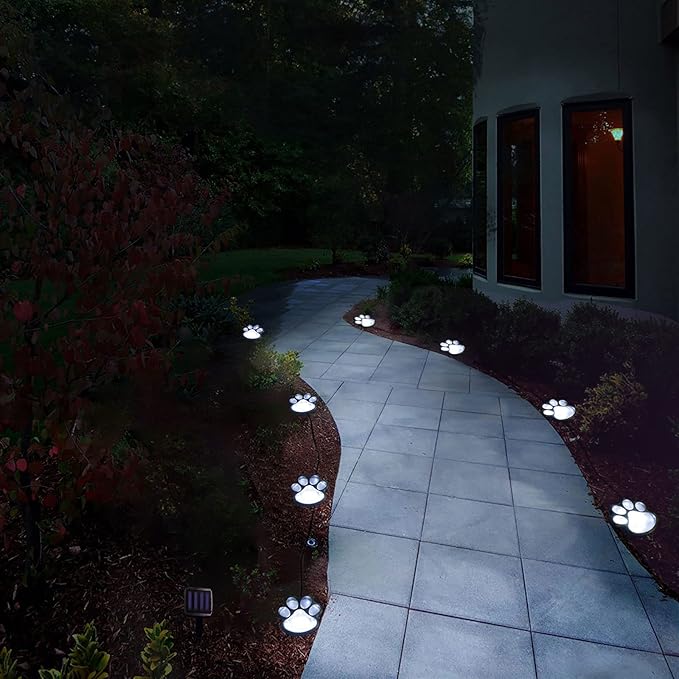 🐾 Glowing Paw Print Garden Lights