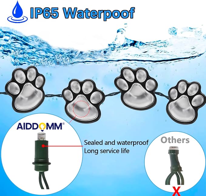 🐾 Glowing Paw Print Garden Lights