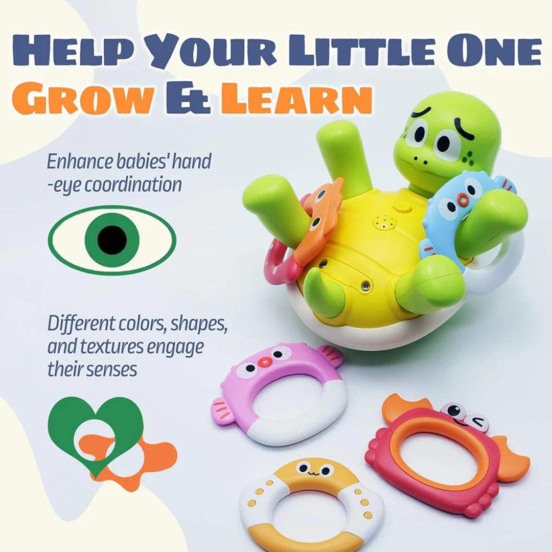 Easylife™ Swimming Turtle Bath Toy – Rechargeable Rotating Spray Baby Bath Toy, Cute Sensory Water Toy for Toddlers & Kids