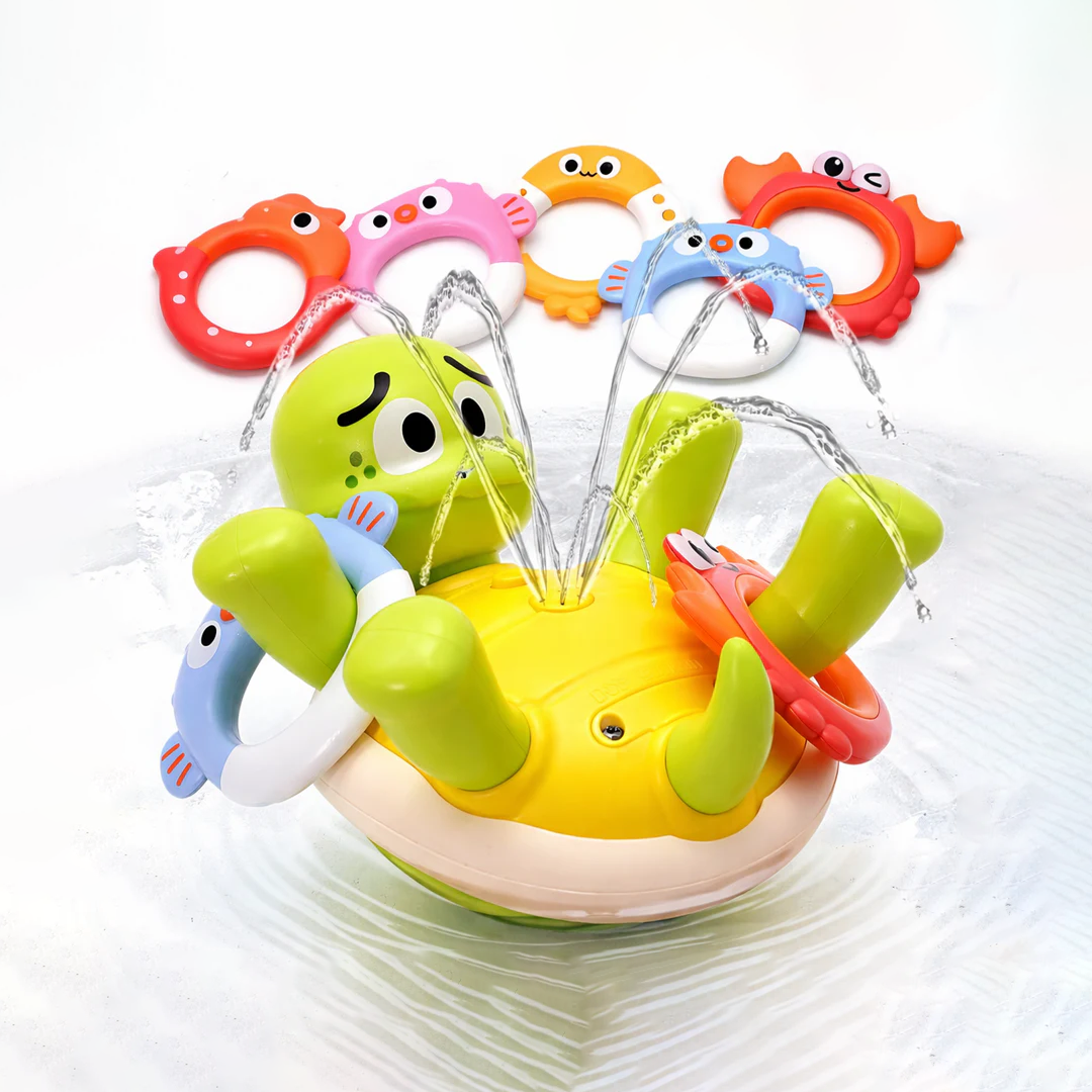 Easylife™ Swimming Turtle Bath Toy – Rechargeable Rotating Spray Baby Bath Toy, Cute Sensory Water Toy for Toddlers & Kids