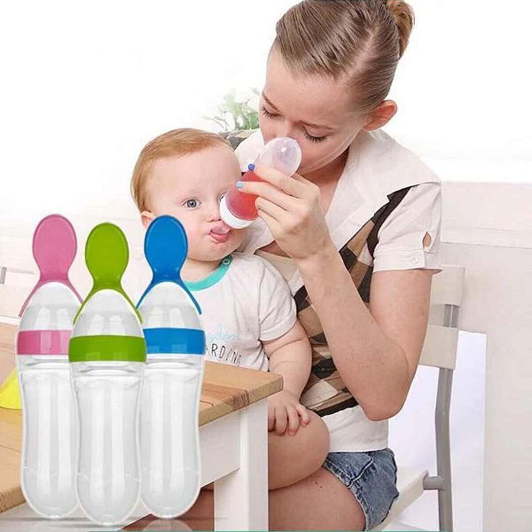 Easylife™ Silicone Baby Bottle & Spoon