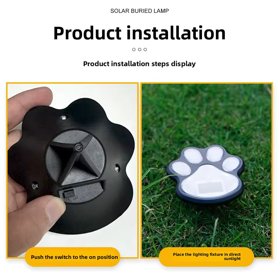 🐾 Glowing Paw Print Garden Lights