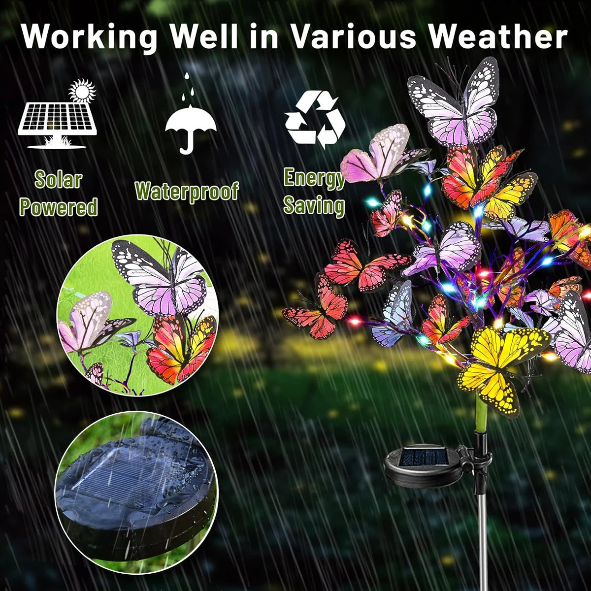 🦋 Solar Butterfly Garden Lights