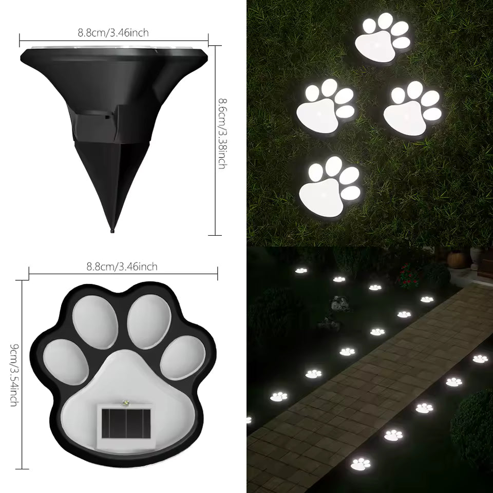 🐾 Glowing Paw Print Garden Lights