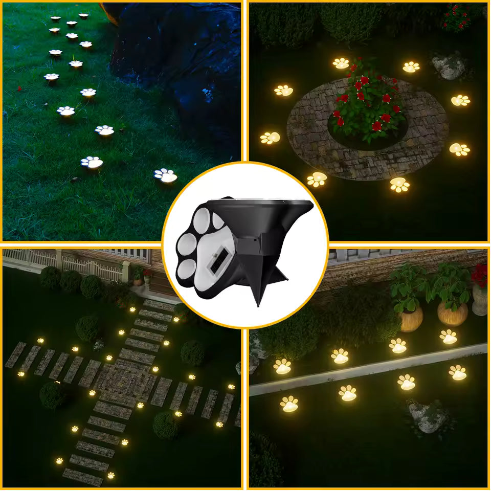 🐾 Glowing Paw Print Garden Lights