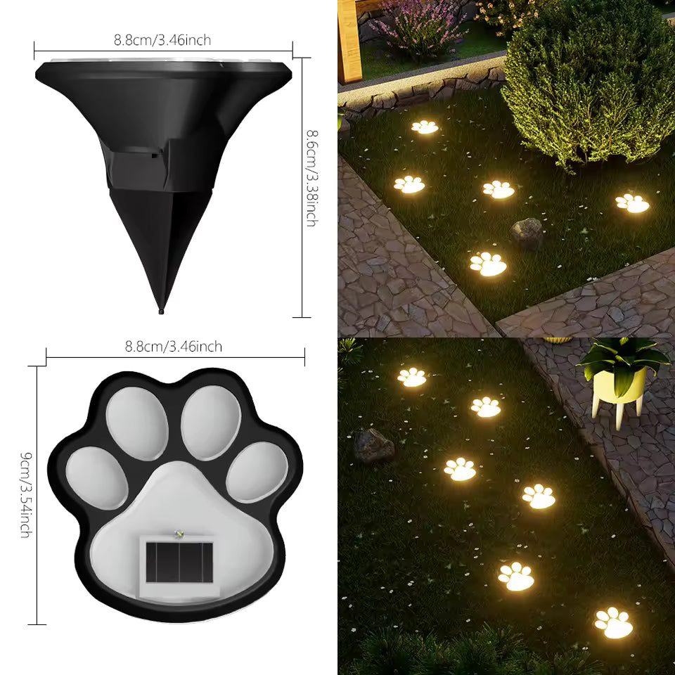 🐾 Glowing Paw Print Garden Lights