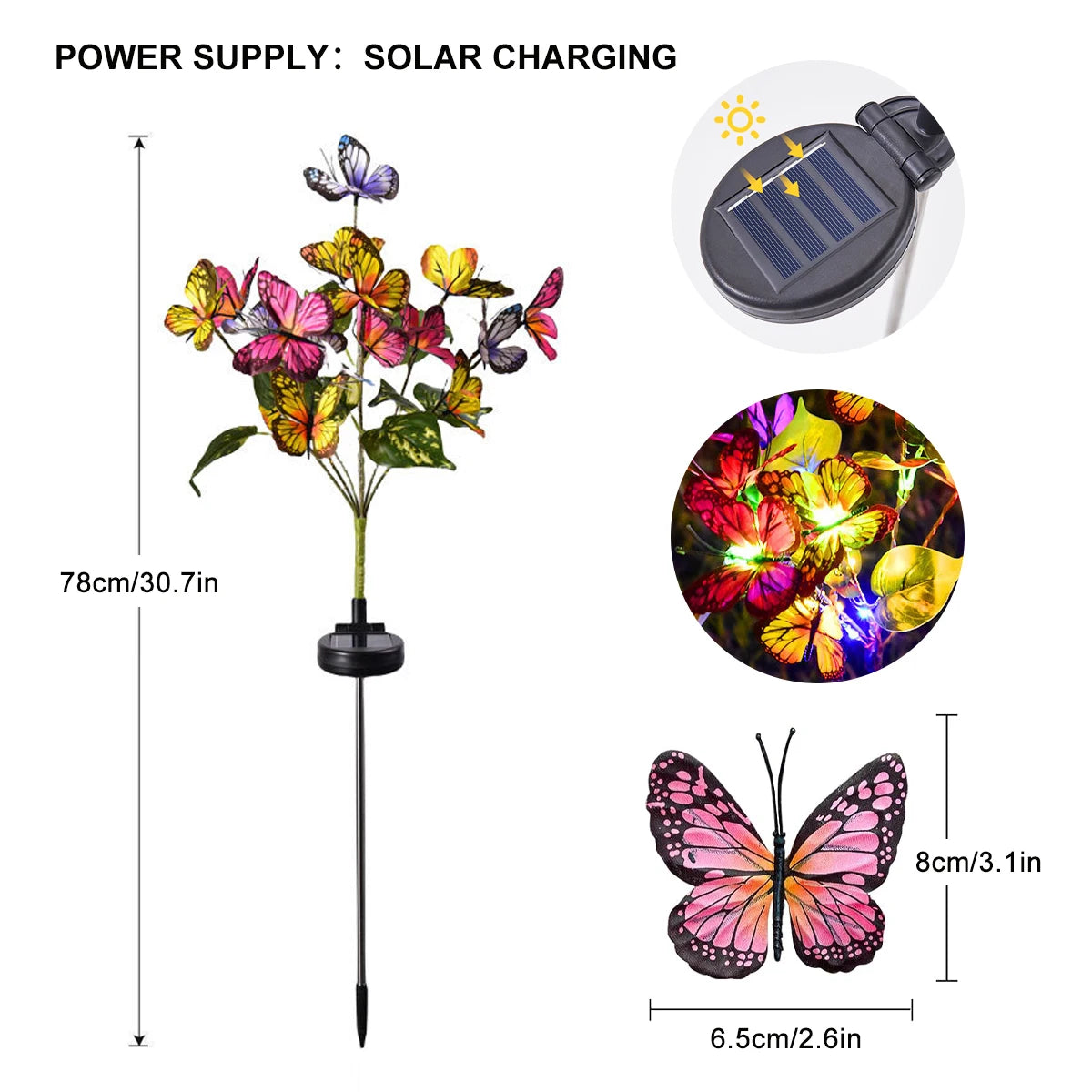 🦋 Solar Butterfly Garden Lights