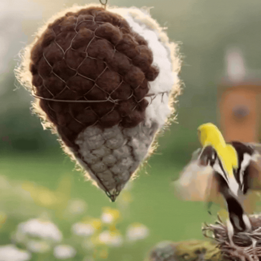 🕊️ Handmade Alpaca Fiber Bird Nesting Heart