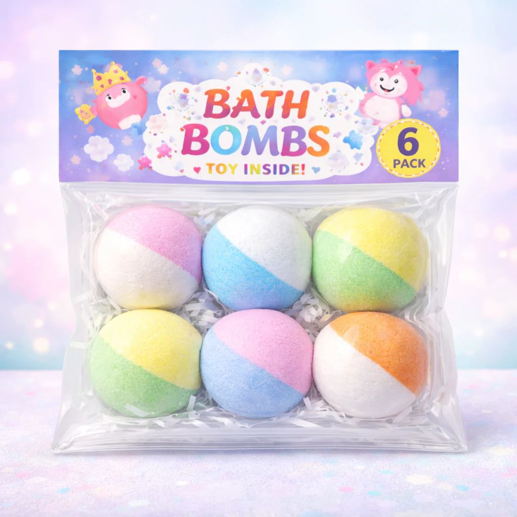 MysteryFizz™ Kids Bath Bombs – 6/12/18 Pack with Surprise for Kids
