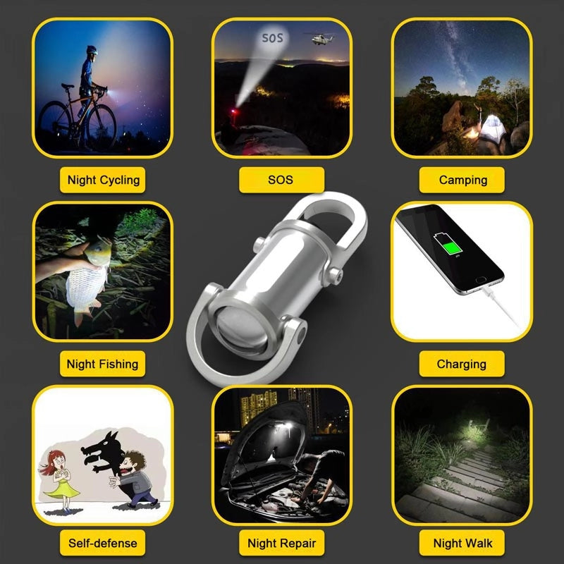 Aurora Flash™ Mini Keychain Flashlight 1200LM – Super Bright, Waterproof LED Light