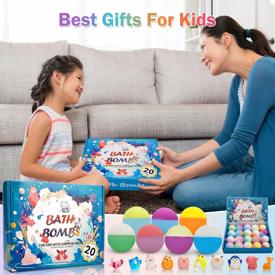 MysteryFizz™ Kids Bath Bombs – 6/12/18 Pack with Surprise for Kids